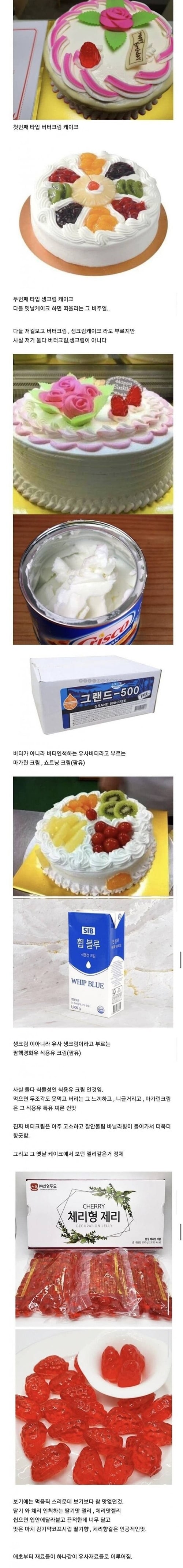 옛날 케이크가 맛없었던 이유