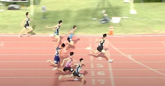 '한국 역대 5위 기록' 김시온, 개인 최고 0.18초 단축...남자 100m 10초20 우승
