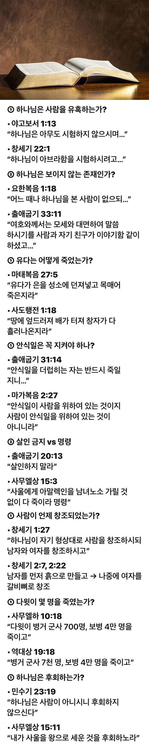 가장 많이 팔린 소설책 성경의 모순